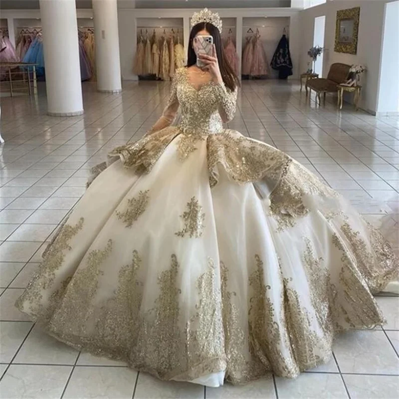 Пышные платья Quinceanera, бальное платье, милые платья 16 дюймов с аппликацией