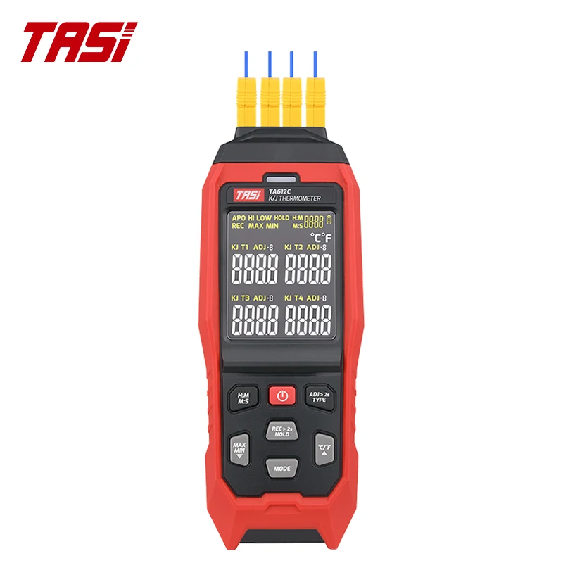 TASI TA612A/B/C USB Thermocouple Thermometer Contact Temperature Test Four Channel K/J Thermometer Temperature Measuring Tools