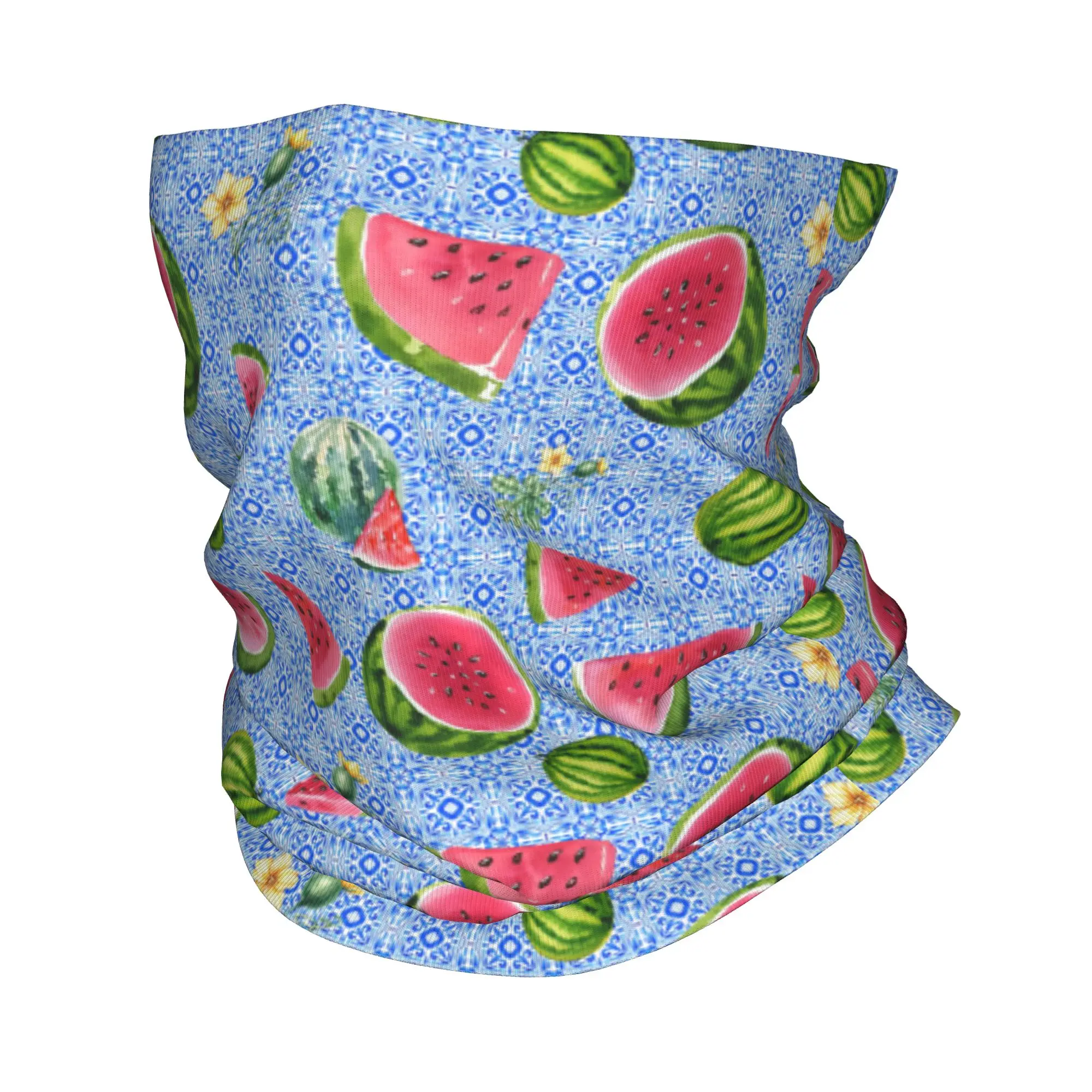 

Watercolor Watermelon with Tile Pattern Bandana Neck Cover Printed Magic Scarf Warm Headwear Riding For Men Women Adult