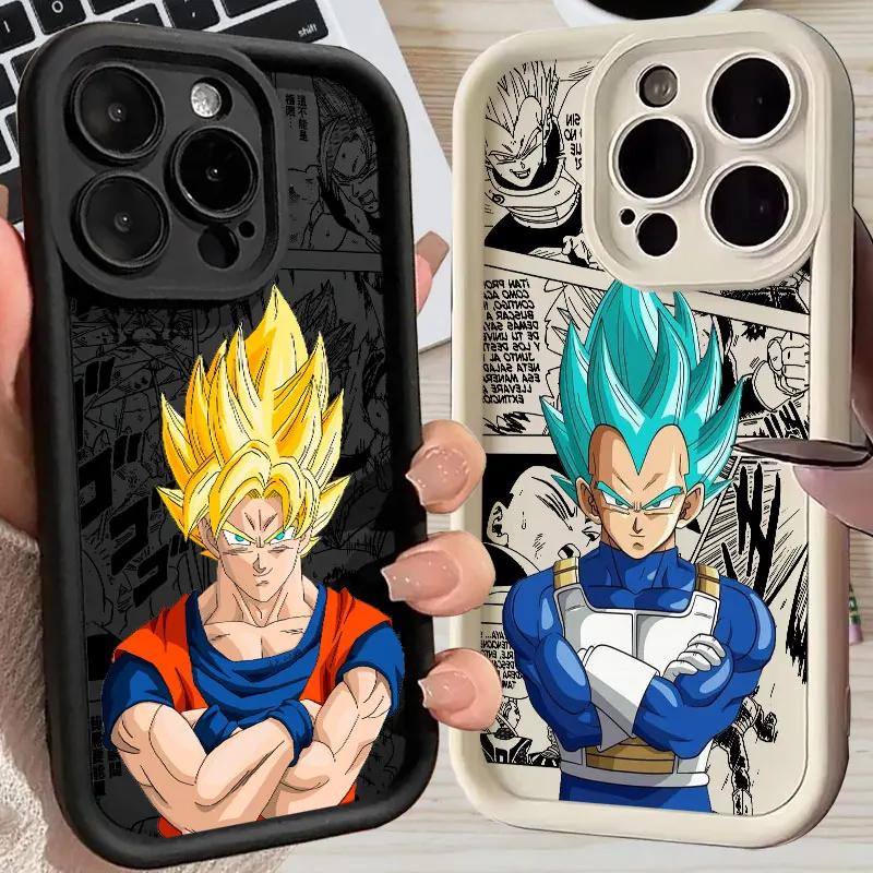 Dragons-Anime-Ball-Gokus Vegetas Phone Case For iPhone 11 12 13 14 15 16 Pro Max Silicone Case For iPhone 15 16 Plus Soft Cover