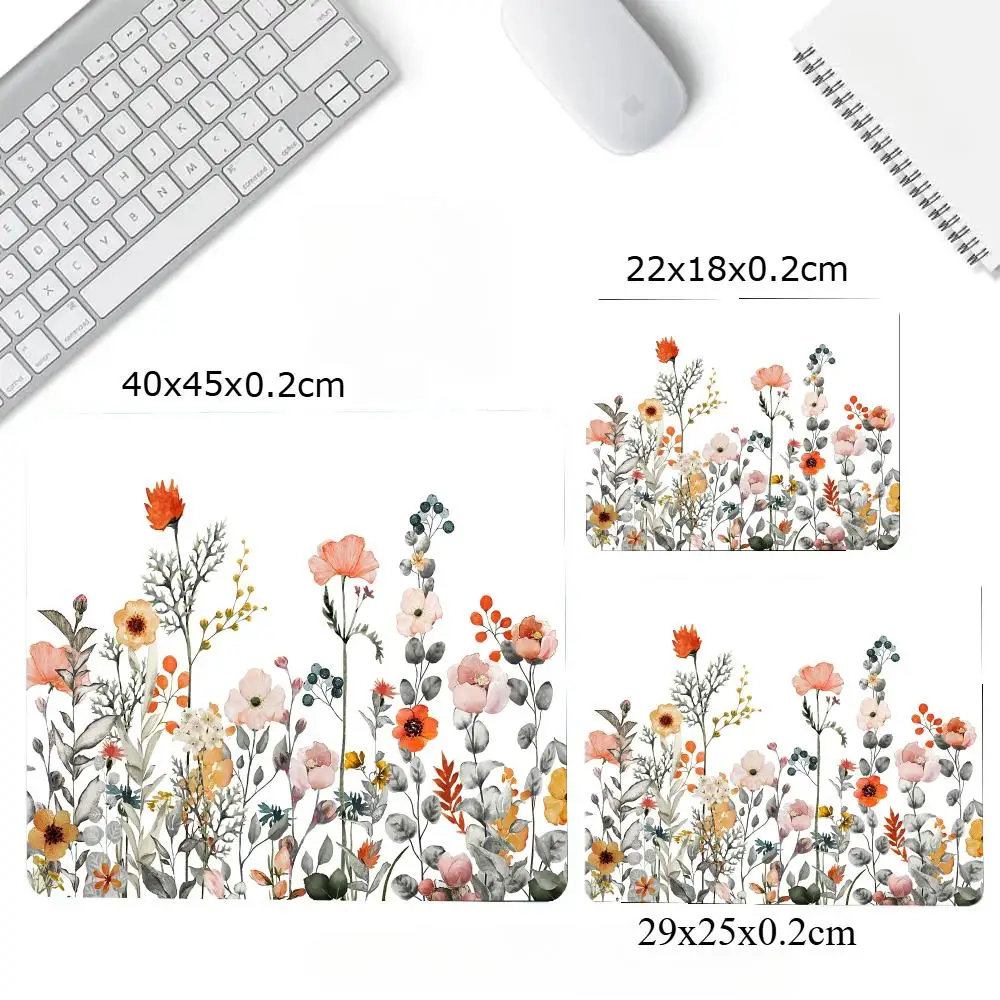 لوحة ماوس بأوراق النباتات الخضراء، حصيرة مكتبية صغيرة للألعاب، ملحقات مكتب الألعاب المربعة، لوحة ماوس مطاطية، سجاد طاولة عالي الدقة