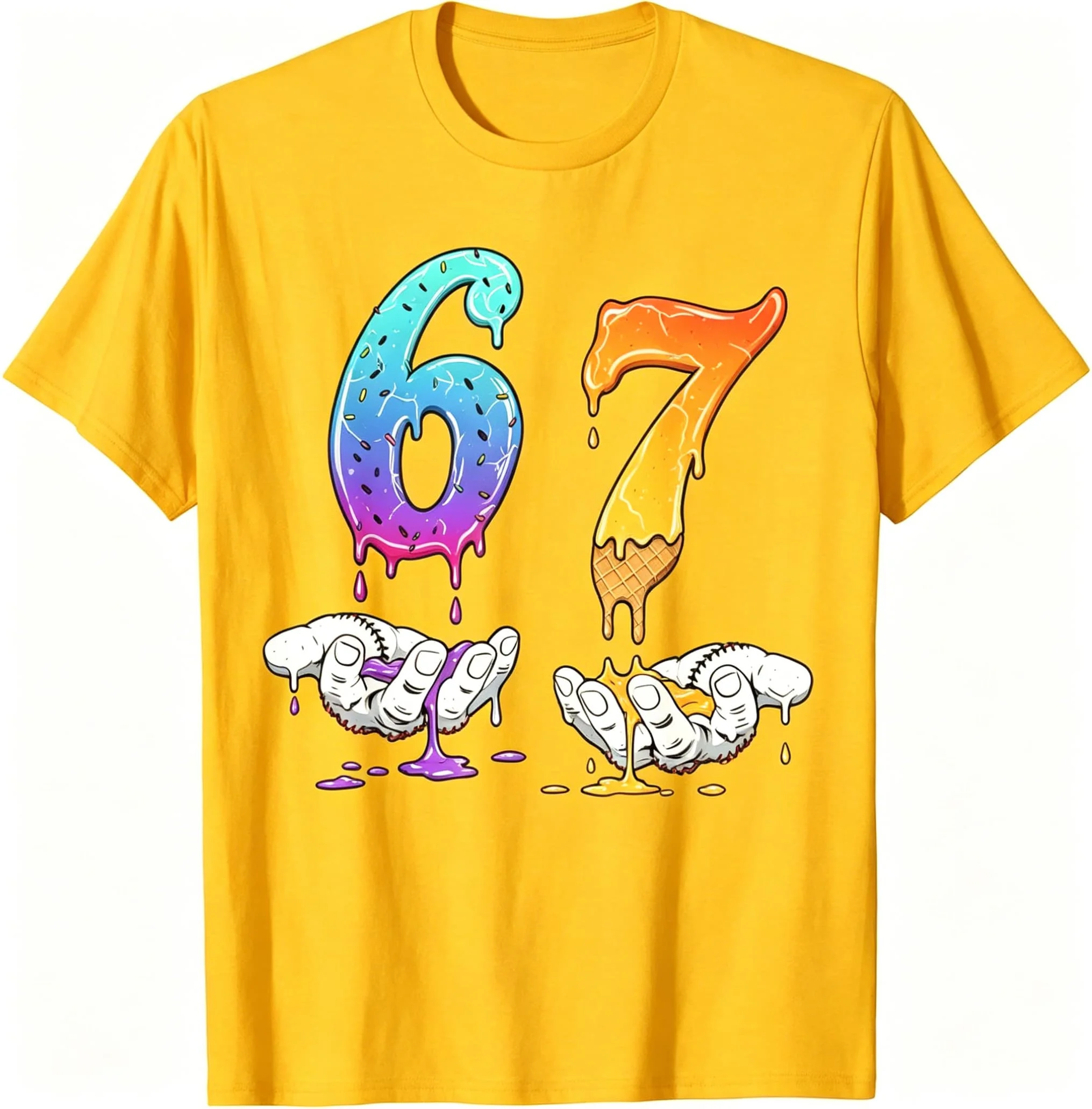 Six Seven Funny Meme Drip Lässiges Mode-T-Shirt für Männer, Damen, Jungen, Kinder, Eltern und Kinder, Baumwolle, Kurzarm, Kinder-T-Shirt – Detail 6