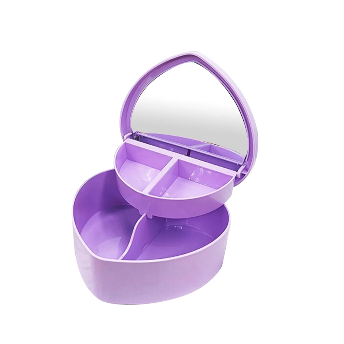 Heart Shape Jewelry Boxes, Plastic Purple Jewelry Storage, Heart-Shaped Jewelry Boxes Stationery Boxes Drawer Makeup Box