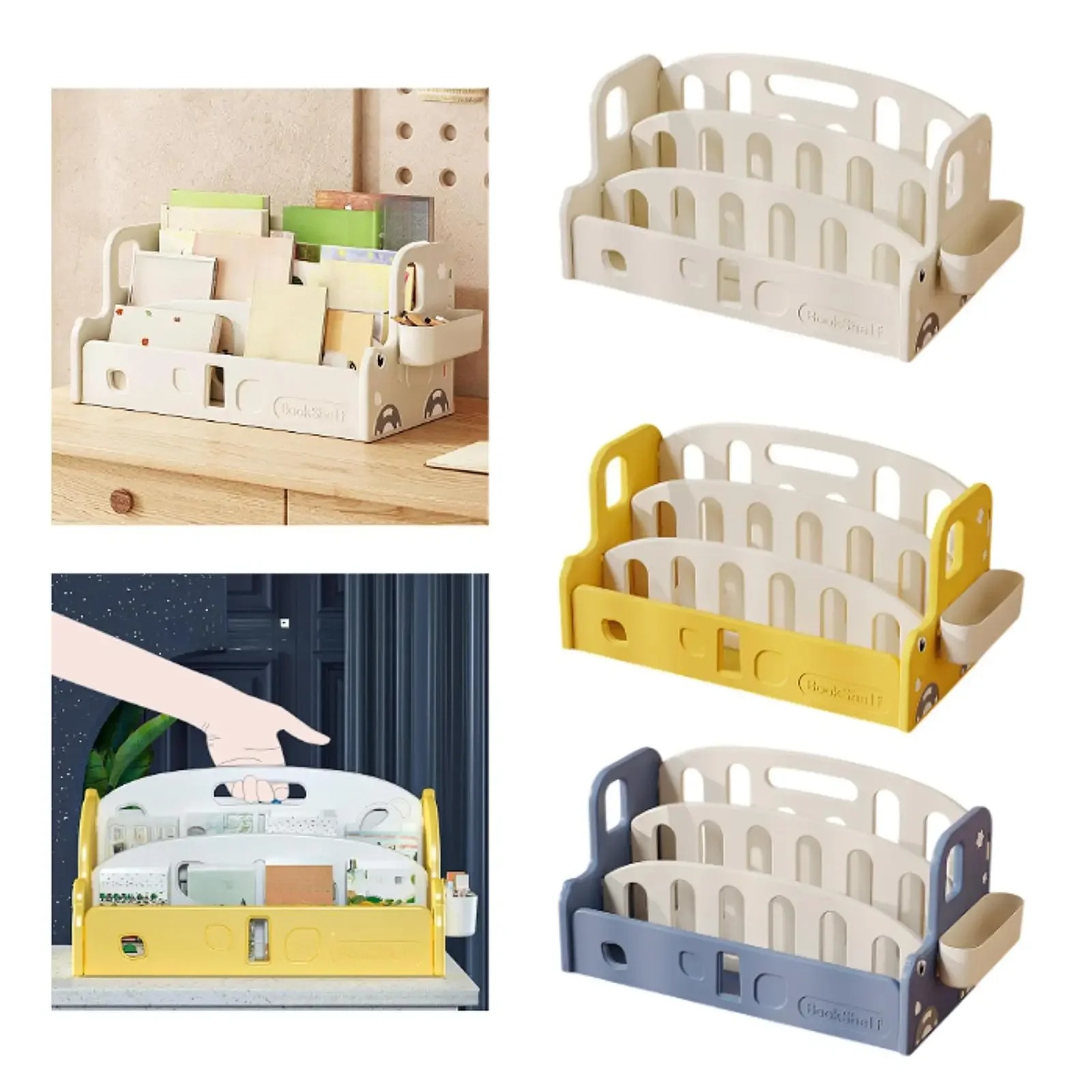 Kids Book Rack Easy to Assembly Sturdy Easy to Reach Multi Layer Kids Bookshelf Kids Bookcase for Nursery Ages 3+ Playroom Gifts