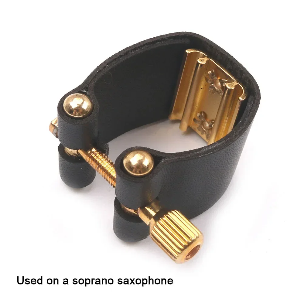 Saxophone Mouthpiece Leather Fastener Clip Ligatures For Soprano Sax Accessories Metal Flute Head/bakelite Flute Head