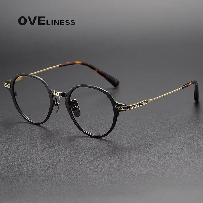 

Pure Titanium Glasses Frames for Men Women Retro Round Eyeglasses frames 2025 New Vintage male Eyewear full spectacles