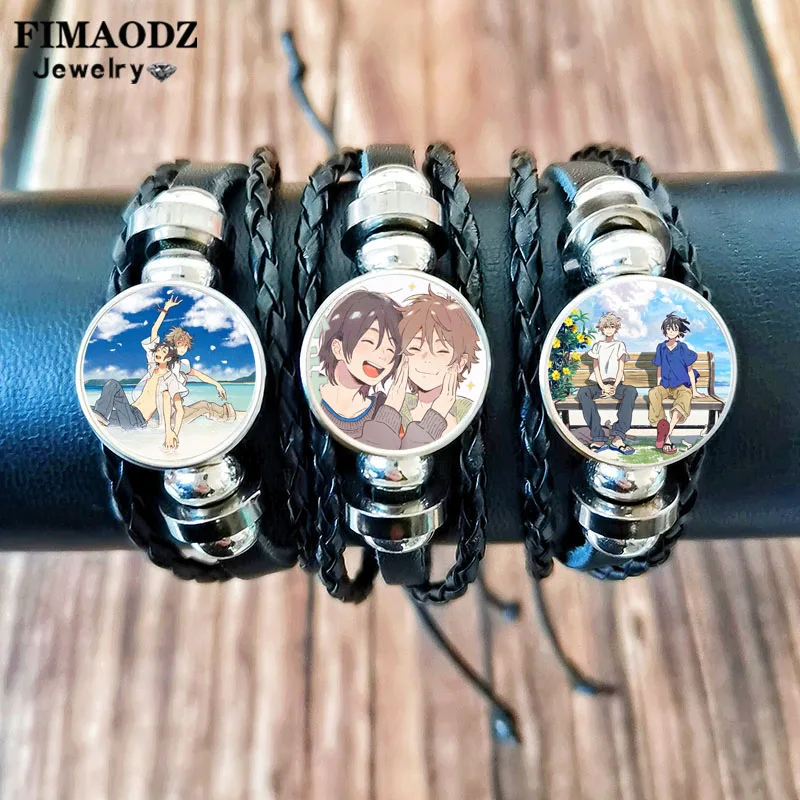 2023 Umibe No Etranger Bracelet New Seaside Stranger Shun Mio Figure Glass Button Handmade Bracelets Anime Jewelry Fans Gift