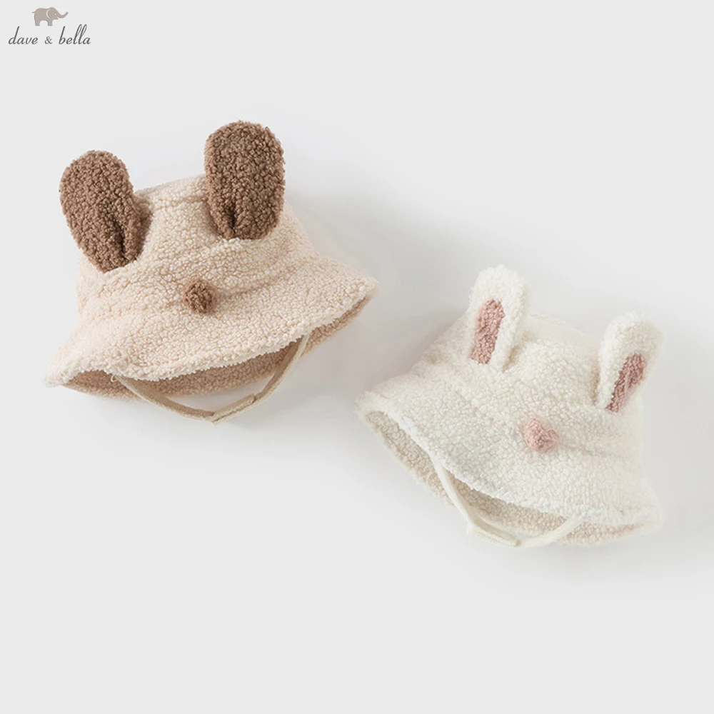 

Dave Bella/Детские зимние плюшевые шапки-ушанки, детские утепленные меховые шапки для маленьких девочек, шерстяные шапки для мальчиков DB4242364