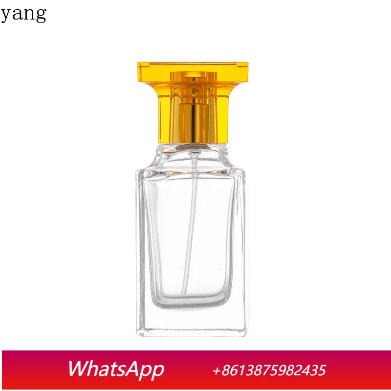 

CX square transparent perfume glass bottle sub-bottle with lid