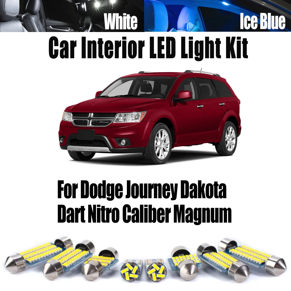 Canbus LED Interior mapa cúpula maletero Kit de luz para Dodge Journey Dakota Dart Nitro calibre Magnum bombillas de techo accesorios de coche