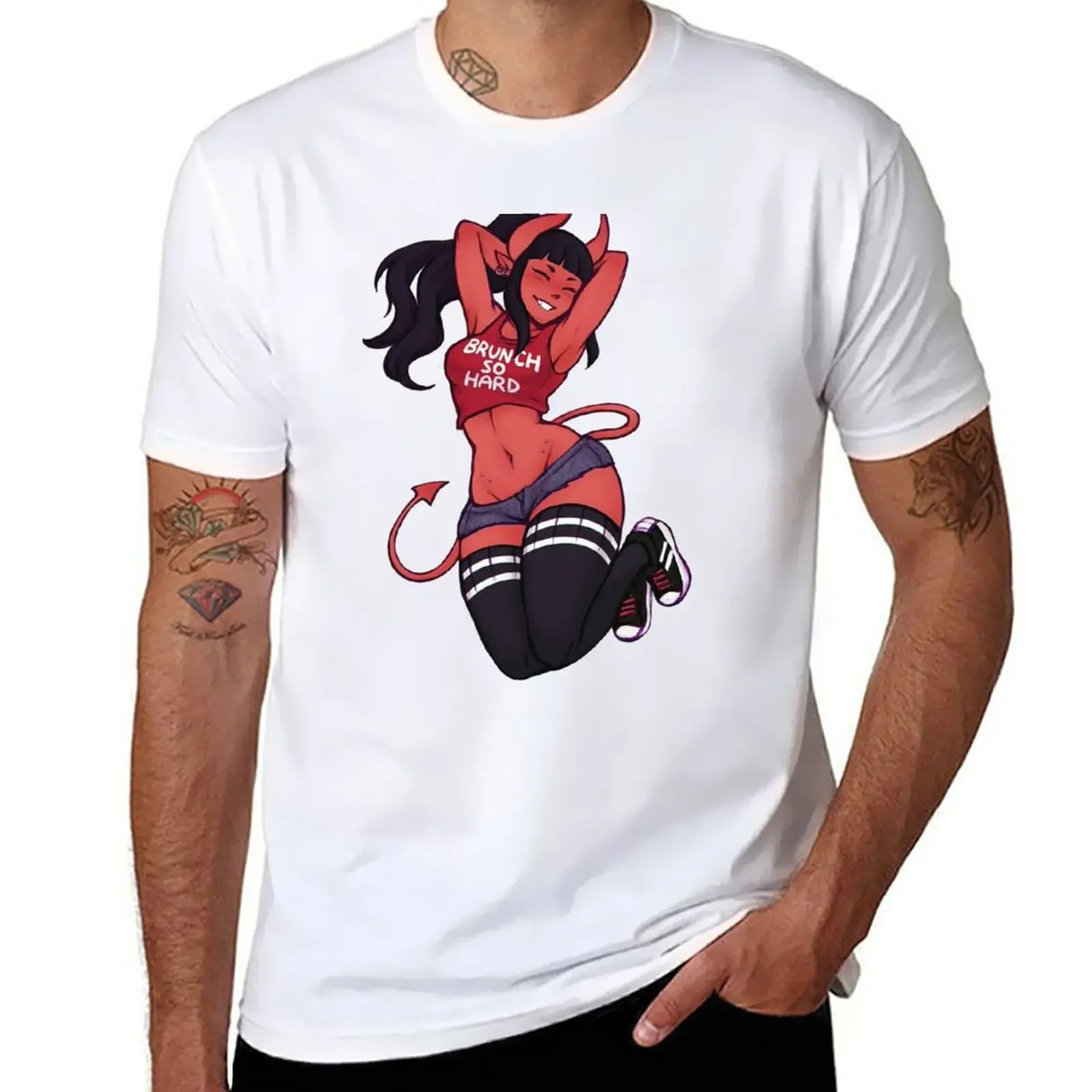 Meru The Succubus Sport Sexy Girl T-Shirt tops oversizeds tees summer tops mens plain t shirts