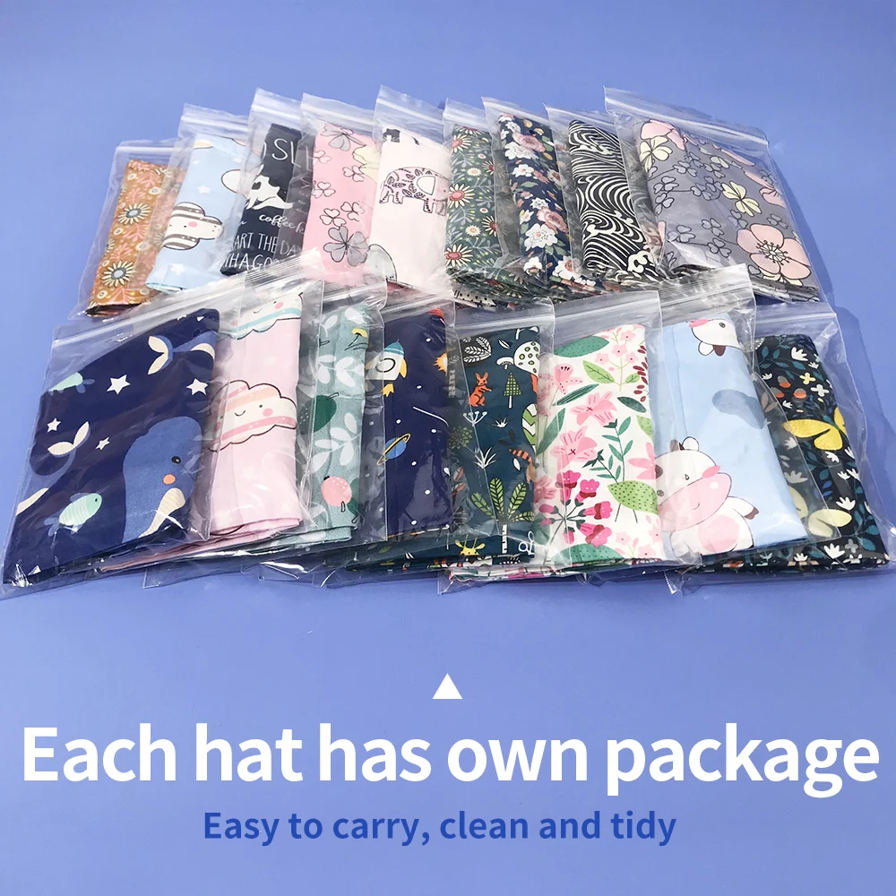 Wholesale Surgical Pattern Printed Scrub Hats for Women Mens Adjustable Medical Scrubs Hat for Long Hair Working Hat for Doctors