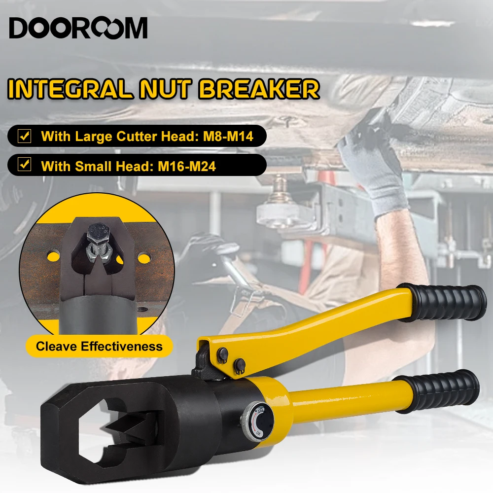 

DOOROOM YP-24 Hydraulic Nut Splitter Integral Hydraulic Nut Breaker Hydraulic Rusty Screw Nut Cutter with Double Blades Crusher