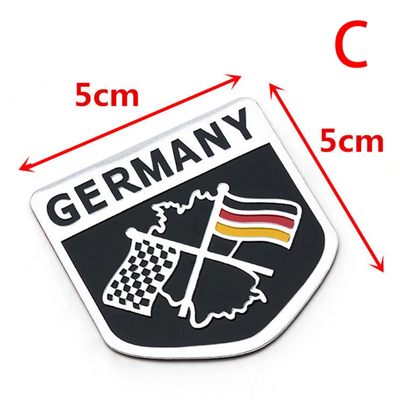 3D Aluminium Auto Car Emblem Germany German Flag Logo Grille Badge Decal Sticker