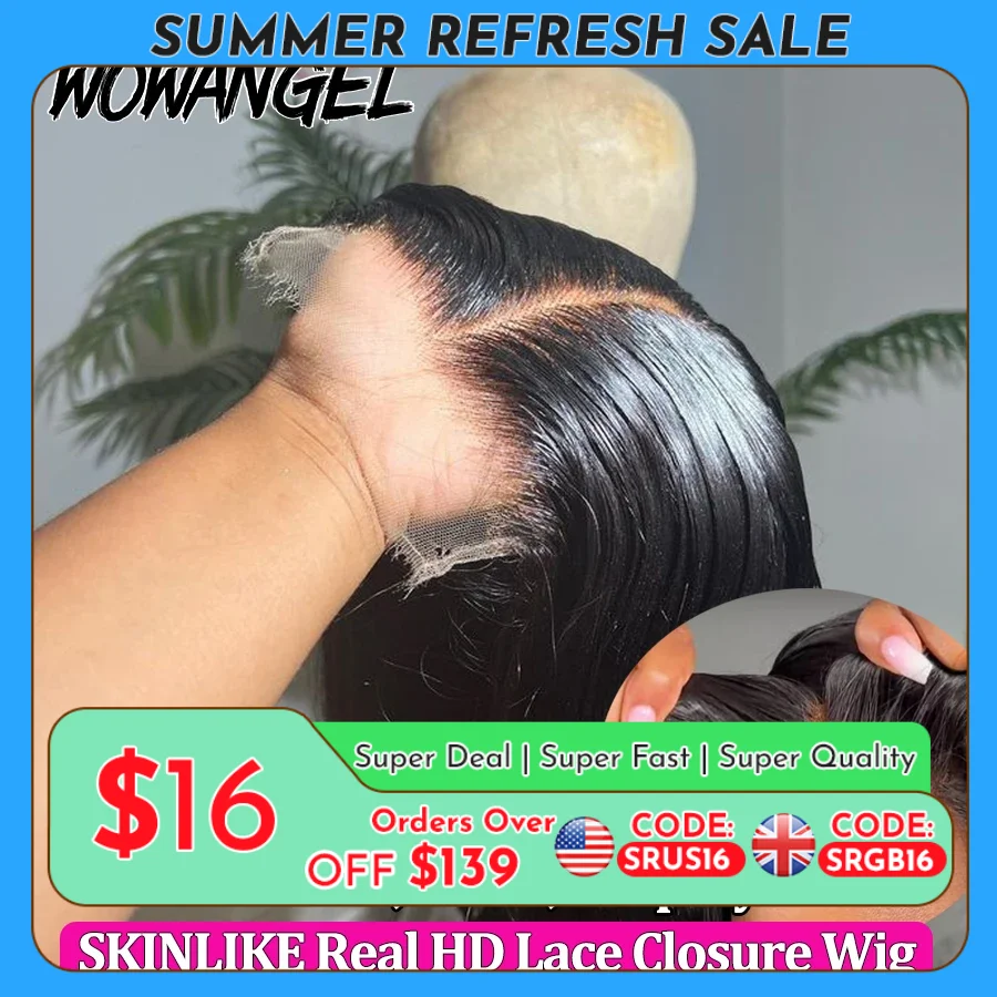 Wow Angel 250% Short Bob Wigs Glueless Wigs Ready to Go 5x5 HD Lace Closure Human Hair Wigs Pre Plucked Melt All Skins For Woman