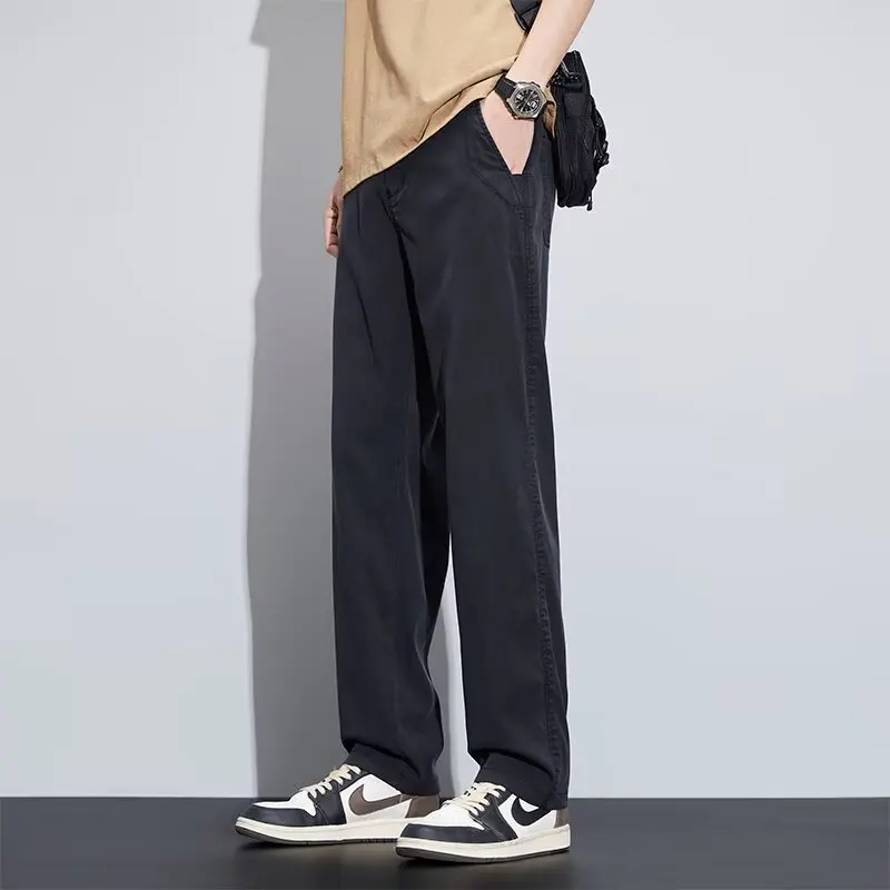 

New casual pants for men 2025 new loose straight leg dad pants comfortable and breathable summer thin sports pants