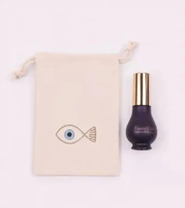 100 Pieces Customised Logo 9x12cm Natural Cotton Bags Drawstring Gift Pouches Hot Printed With Fish Multi-colors Logo