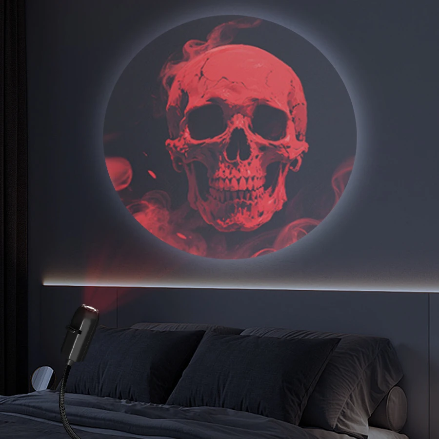 Planet Halloween Xmas USB Projection Light Replaceable Strip Indoor Ceiling Projector Lamp Holiday Home Wall Decor Light