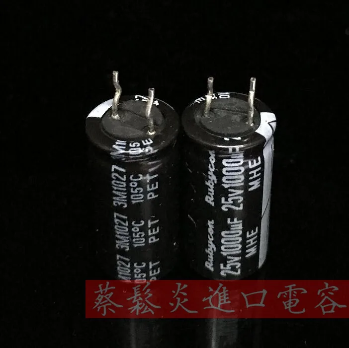 10PCS Rubycon imported electrolytic capacitor 25v 1000uf 10X20 Ruby MHE high frequency series short pin