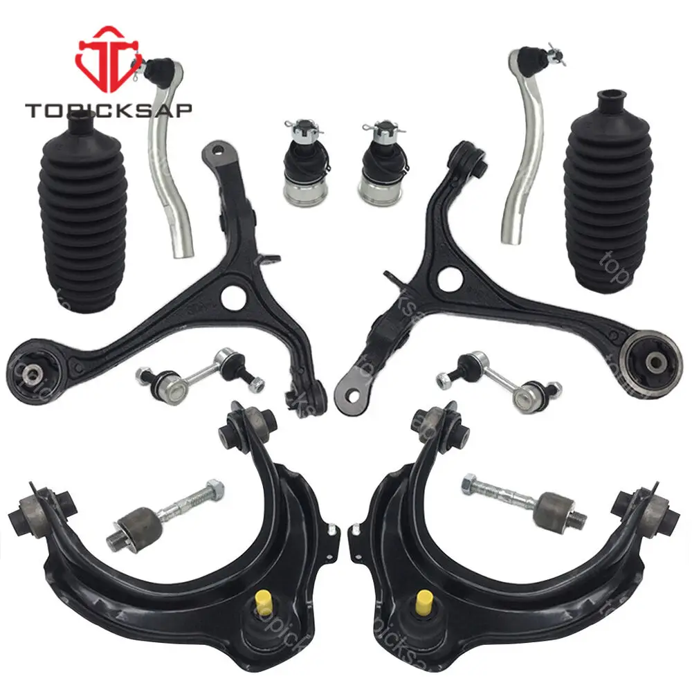 TOPICKSAP Suspension Front Upper & Lower Control Arm Kit Ball Joint Sway Bar Link for Honda Accord ACURA TSX 2003 - 2008