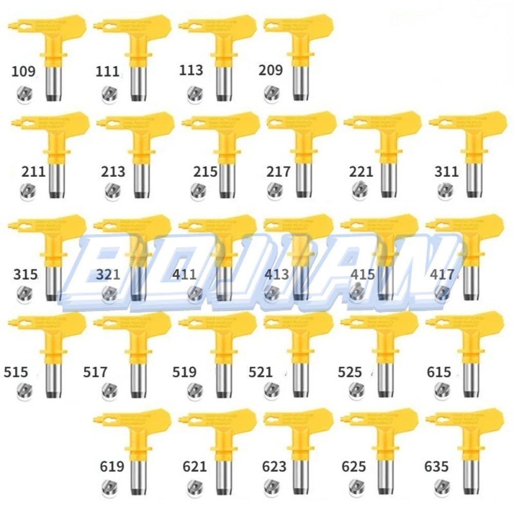 

1 Pc 2/3/4/5/6 Series Airless Spray Gun Tip Nozzle Durable Yellow Multiple Models Tips for Wagner Paint Sprayer Tool