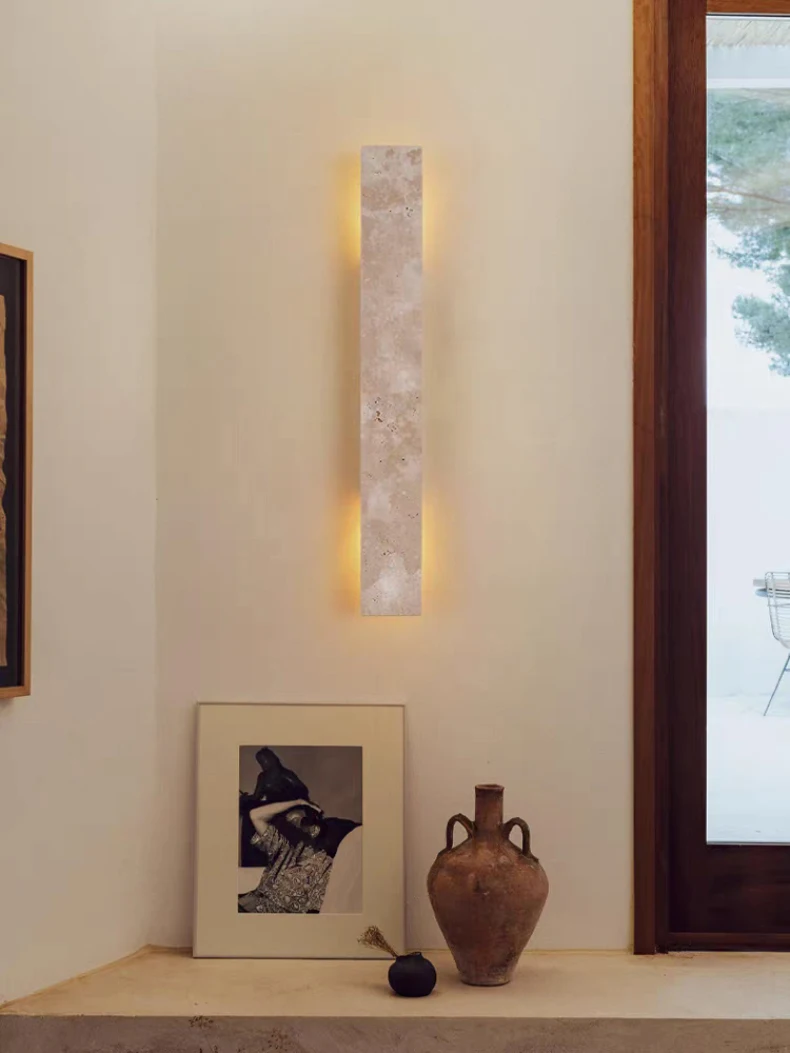 Rectangle Natural Marble Wall Lamp G9 Bulb Indoor