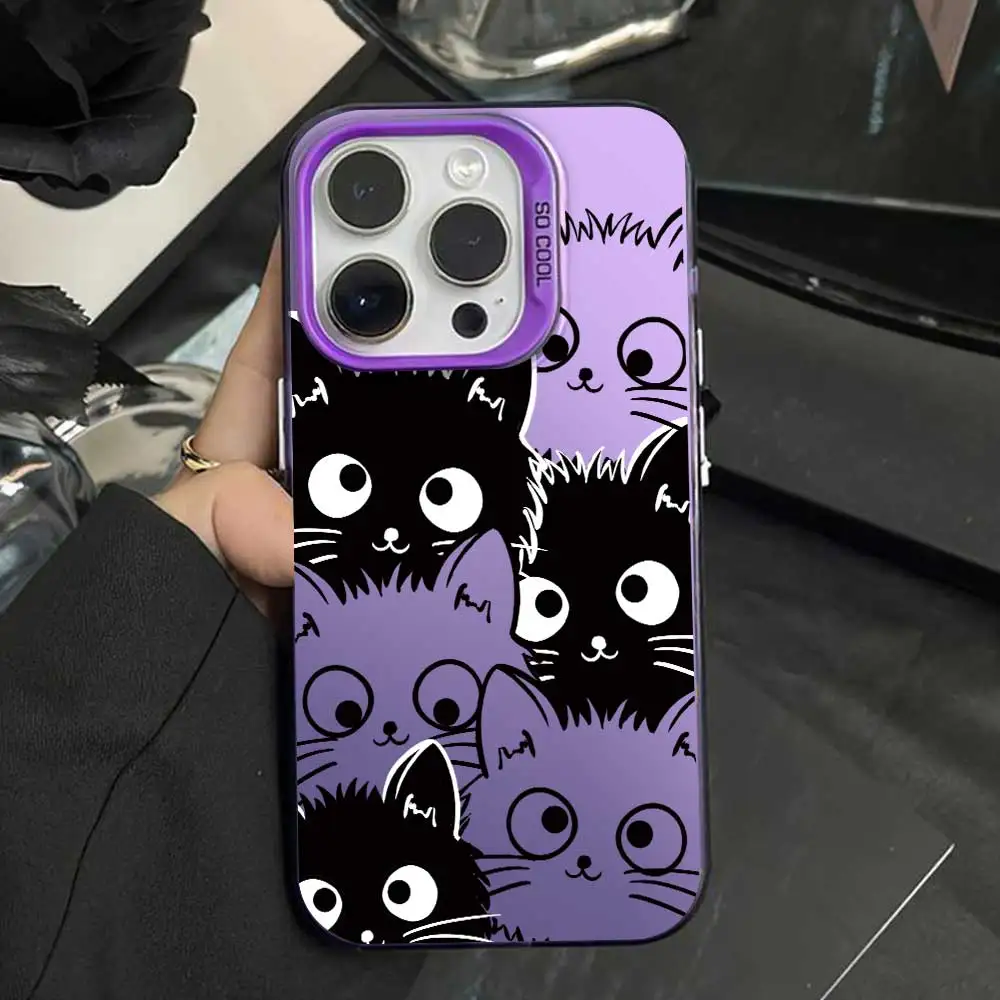 

Cute little white black cat For Samsung Galaxy S25 S24 S23 S22 S21 Plus FE Ultra A25 A34 A54 A53 A26 A36 A55 A35 non-slip Cove
