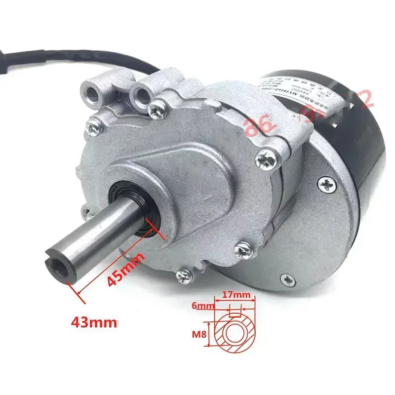 250w 24v low speed brush motor with extended shaft DC gear brush motor for     BB