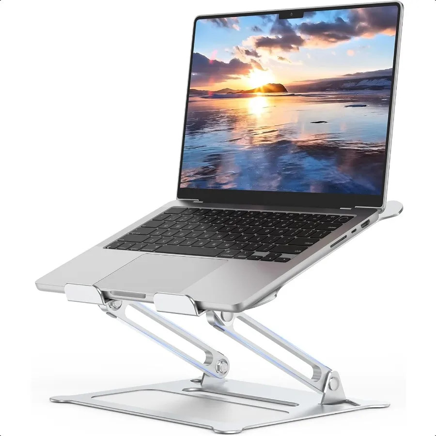 

Aluminum Adjustable Laptop Stand No Wobble Laptop Riser Foldable Computer Notebook Stand Holder for 1017 Laptops Lightweight St