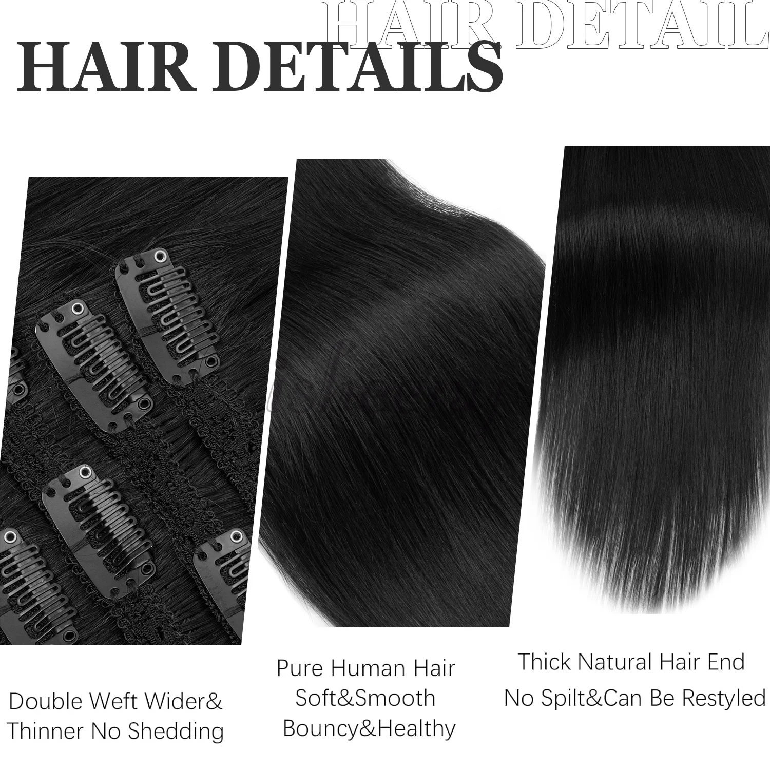 12-24 Zoll Clip-in-Echthaarverlängerungen 100g-120g Maschinen-Remy-Vollkopf 7 teile/satz Natur Glattes Haar Einfach zu tragen für Frauen