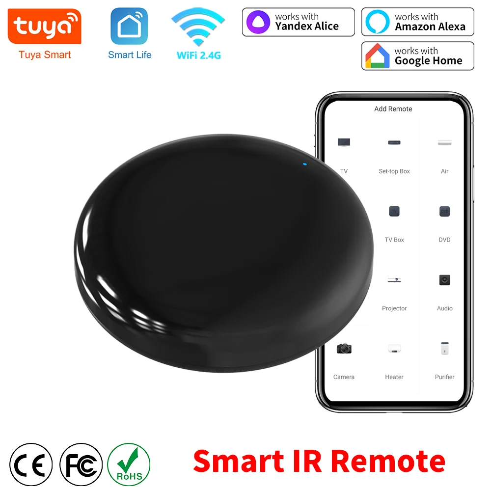 

Tuya Smart IR Remote Control Smart Life for Smart Home Automation Replace TV DVD AUD AC Remote Works with Alexa Google Home