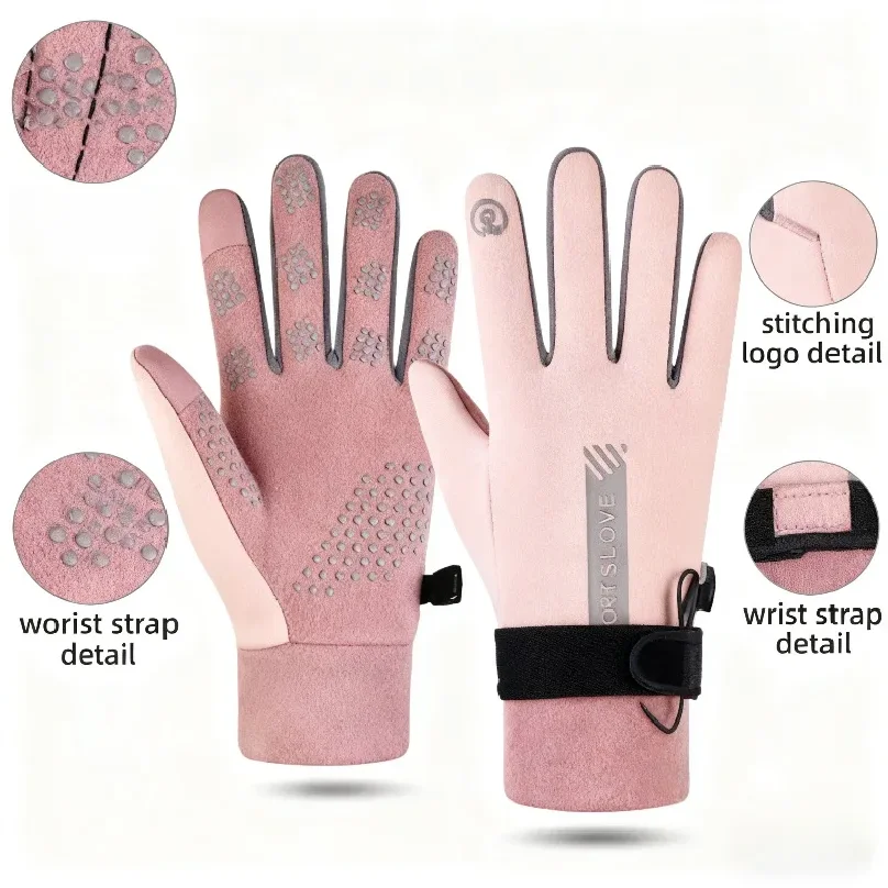 

Women's Touchscreen Thermal Gloves - Anti-Slip Outdoor Sports Running Gloves Winter Cold Weather Warm Gloves