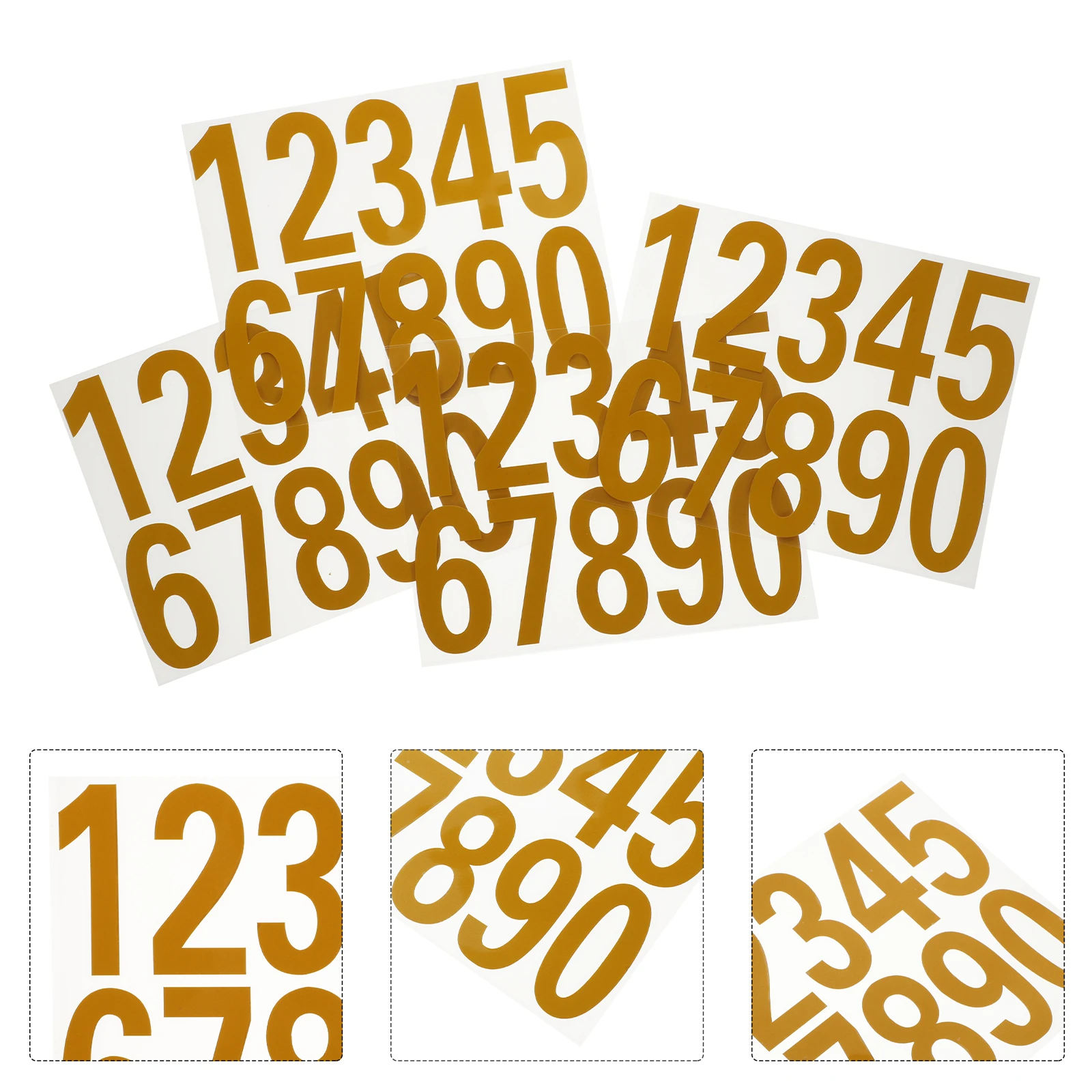 4 Sets Lettering Digital Reflective Stickers The Pet Decorative Mailbox Numbers