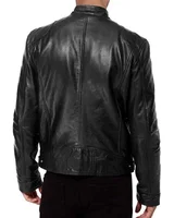 Men's Leather Jacket Bomber Motorcycle Biker Pu Leather Casual Loose Fit Faux Jacket For Men 3