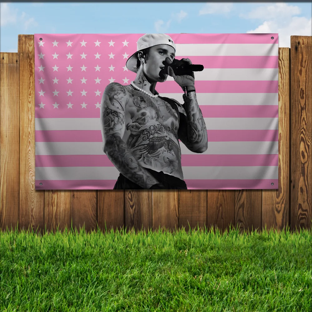 Sänger USA J-Justin Bieber Flagge für Gartenflaggen Party Wohnzimmer Home Balkon Wanddekoration Banner Schlafzimmer Wandteppich Outdoor