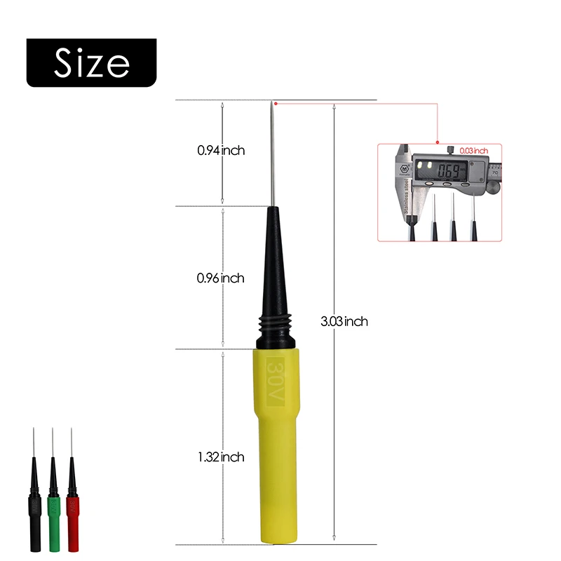 Multímetro de sonda de detección de vehículos, punta de sonda de punción de aislamiento no destructivo, último diseño de rosca de 30V, envío gratis,