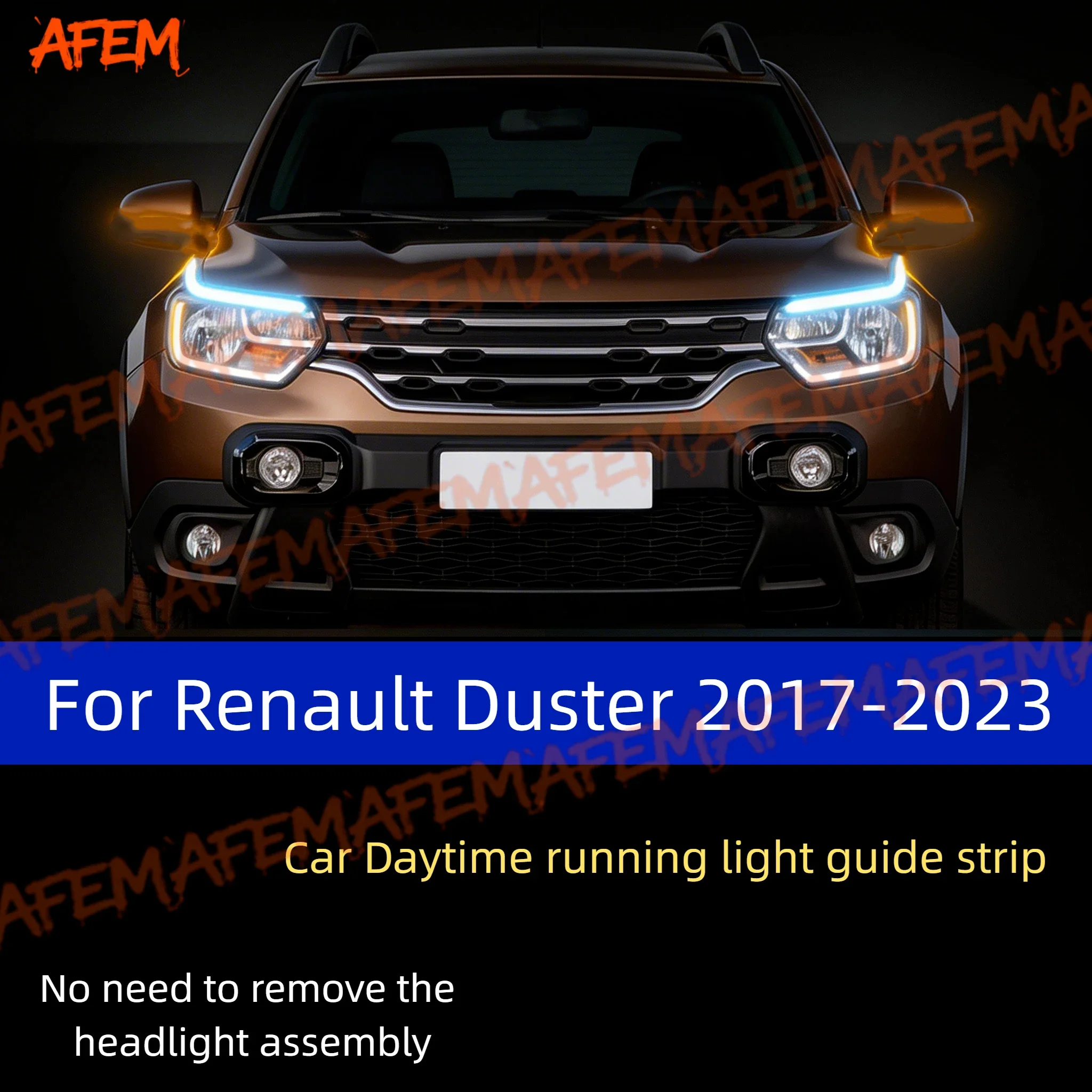 Für Renault Duster 2017-2023 2 Stück 12V LED-Lichtleiste Scheinwerfer für Auto Tagfahrlicht Blinker DRL Auto-Modifikation
