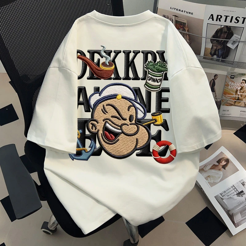Pure Cotton Cartoon-printed Youth Short-sleeved T-shirt, Suitable for Summer, Cool and Versatile for Boys, Popular on Instagram