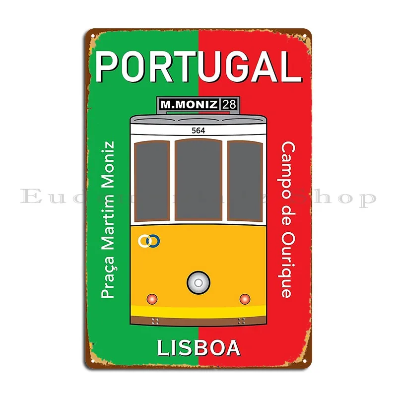 Lisboa Lisbon City Portugal Tram 28 Belem Travel Vintage Metal Plaque Poster Sign Cinema Printing Living Room Tin Sign Poster