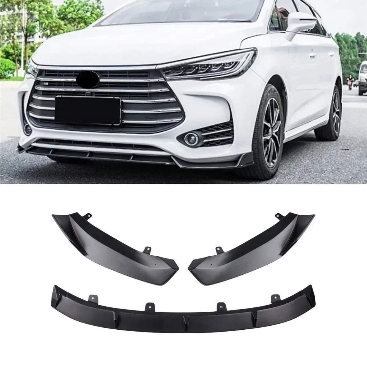 Car Front Bumper Lip Splitter Diffuser Spoiler Exterior Part For BYD SONG MAX 2017-2019 Bumper Guard Protector Car Accessories