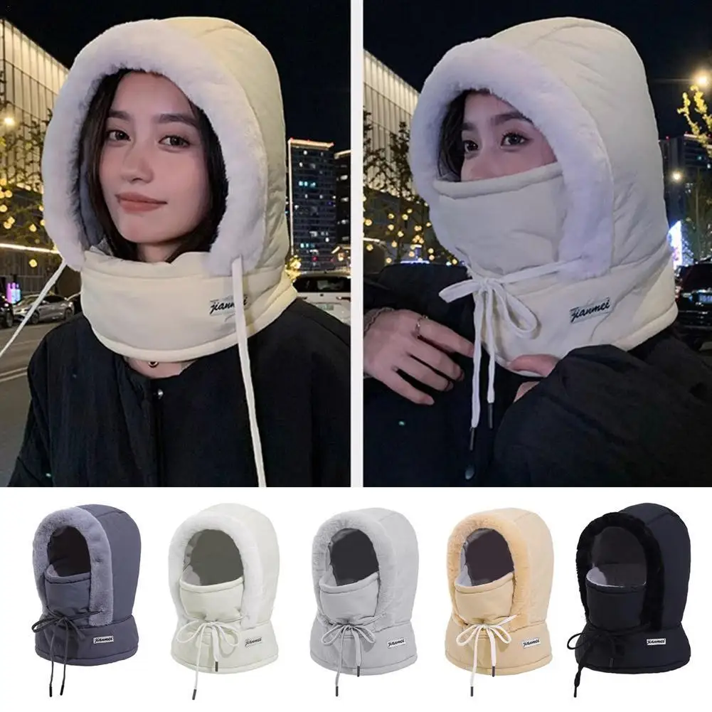 Unisex Lei Feng Hat with Ear Protection Winter Face for Skiers and Bikers Cold-Proof Velvet Warmth 1 Piece Keep Warm