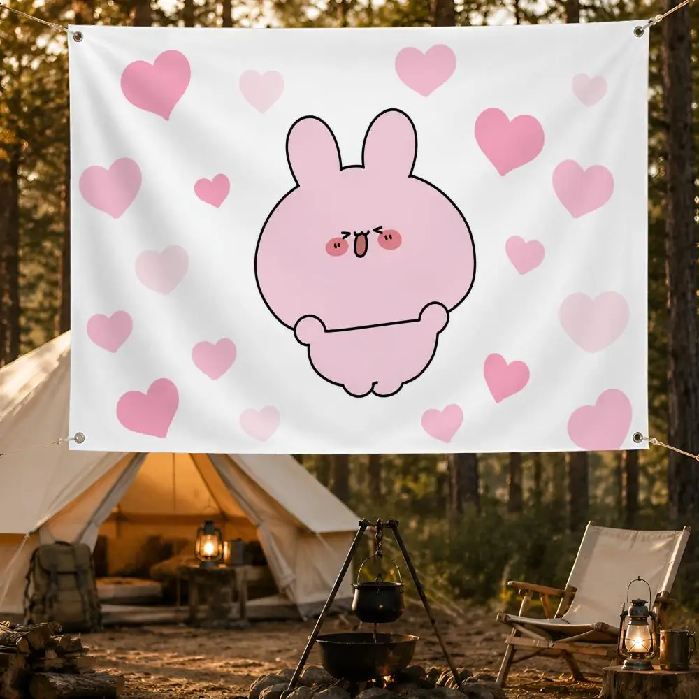 Character Cute Asamimichan Flags Fan support, home, dormitory, wall decoration, outdoor camping, party banners, gifts