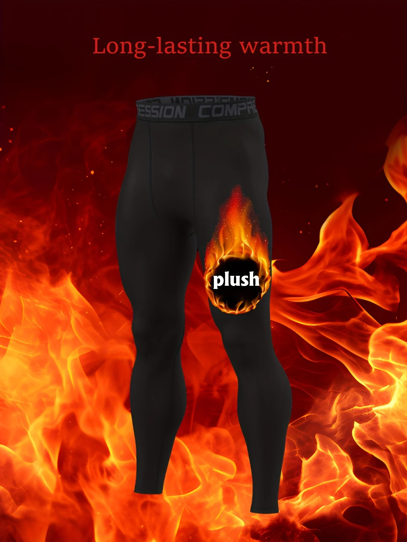 

2025 new men's thermal compression pants, sports tight-fitting leggings, running, cycling and winter sports equipment