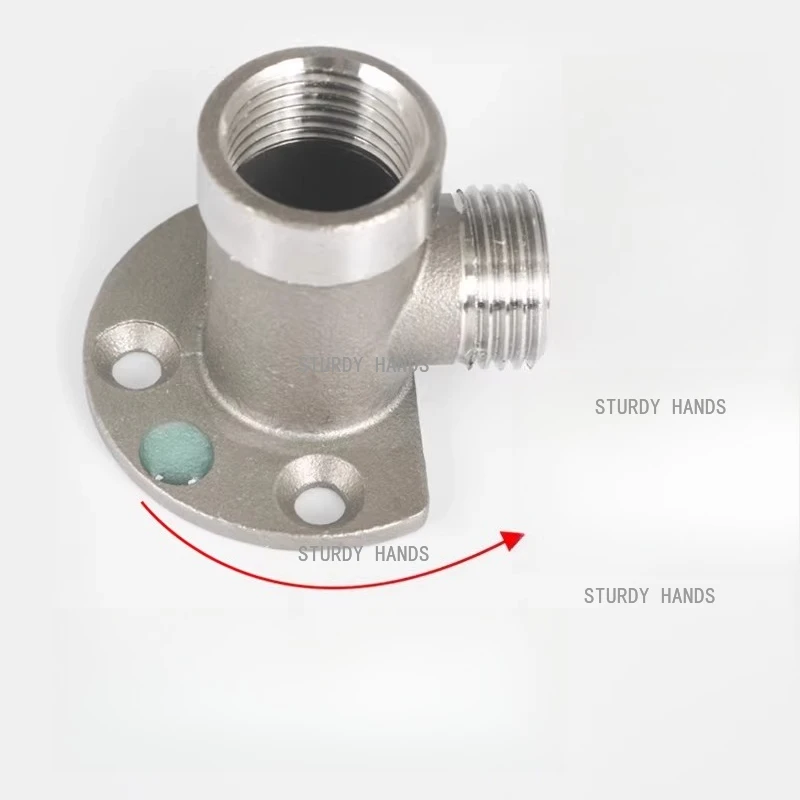 4pcs Stainless Steel 4-Point Wall Mounted Faucets Fixed Joints Perforated Brackets Base Hardware Accessories