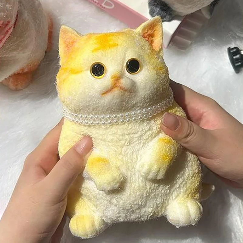 Simulation of Fat Cat Finger Pinching Decompression Toy DIY Creative Gifts Food-grade Soft TPR Material Fat Cat Extrusion Toys