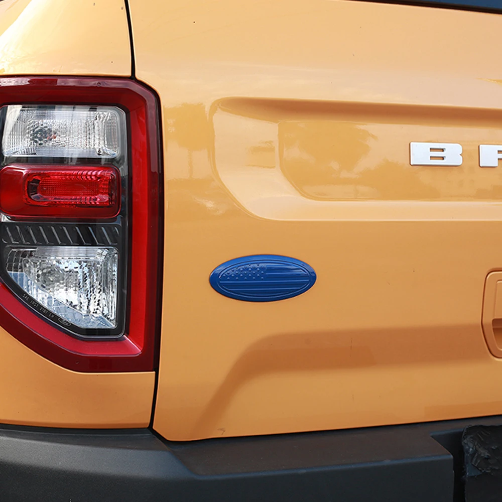 Rear Trunk Logo Decorative Cover for Ford F150 Mustang Bronco Bronco Sport Car Exterior Accessories Small Size American Flag ABS