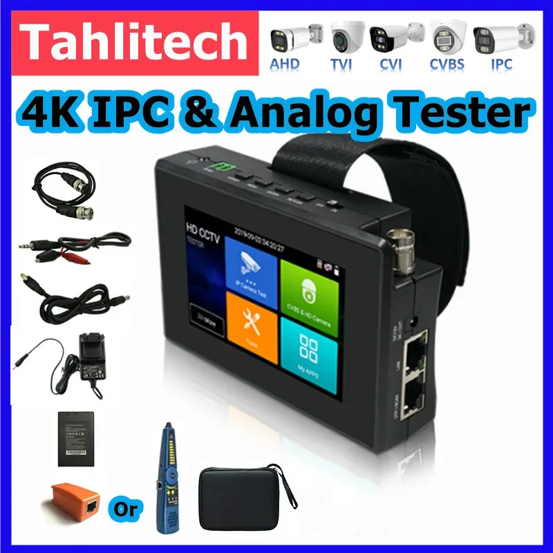 

IPC-1800CADH 4 Inch Wrist H.265 AHD CVI TVI CVBS CCTV monitor for analog Ip camera tester POE testers CFTV 4K CCTV IP tester