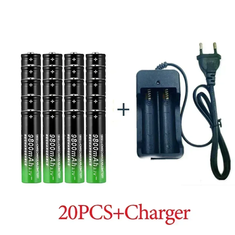 18650Battery Rechargeable Battery Best-selling 3.7V9800mAh+Charger Capacity Li-ionRechargeableBattery for Screwdriver Calculator