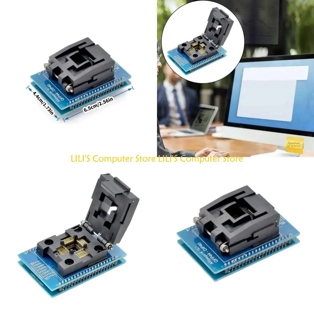 

A52B TQFP44 to DIP40 Test Socket Programming Burning for ATmega Series Easy