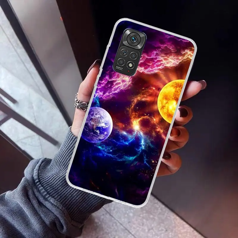 Earth Stars Space Phone Case for Xiaomi Redmi Note 13 12S 12 11S 11 11E 11T 10S 10 Pro Plus 9 9S 8 8T 7 5G Soft Cover Fundas